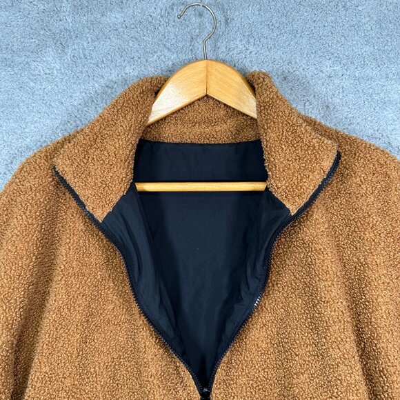 Fabletics Spencer Reversible Teddy Bomber Jacket in the Color Sepia Size L - Picture 8 of 15